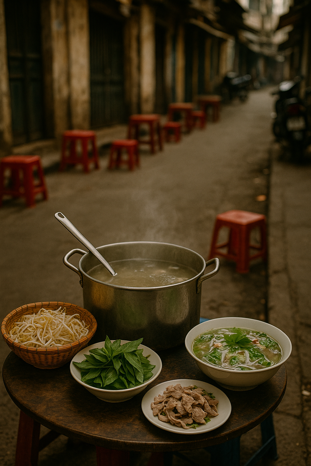 Scene de street food vietnamienne